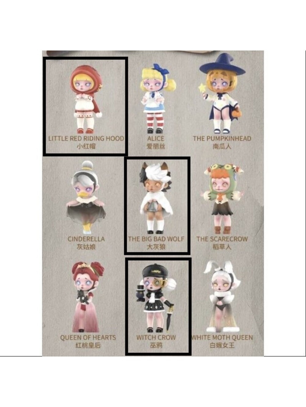 Blind Box Lot 3 ToyCity LAURA No Fairy Tales Confirmed Little Red Bad Wolf Witch